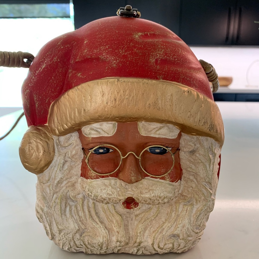 Timmy Woods wooden Santa handbag purse signed ❤️